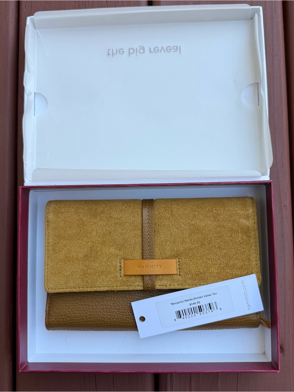 Hammitt Benjamin Golden Valley Tan Wallet Suede NWT